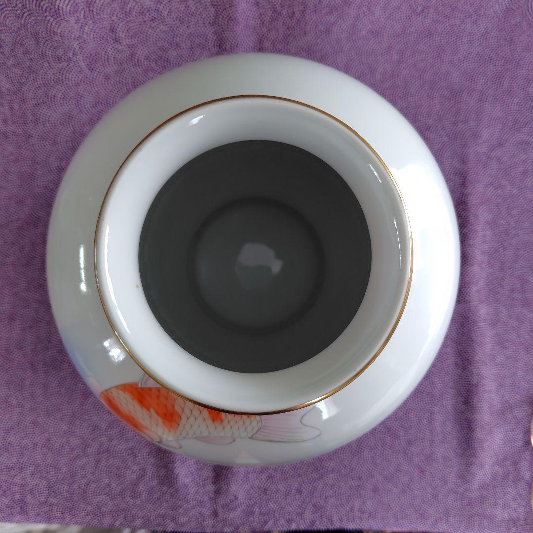 【未使用】深川製磁☆オールド深川☆錦鯉絵☆花瓶☆宮内庁御用達☆美術有田焼☆木箱付