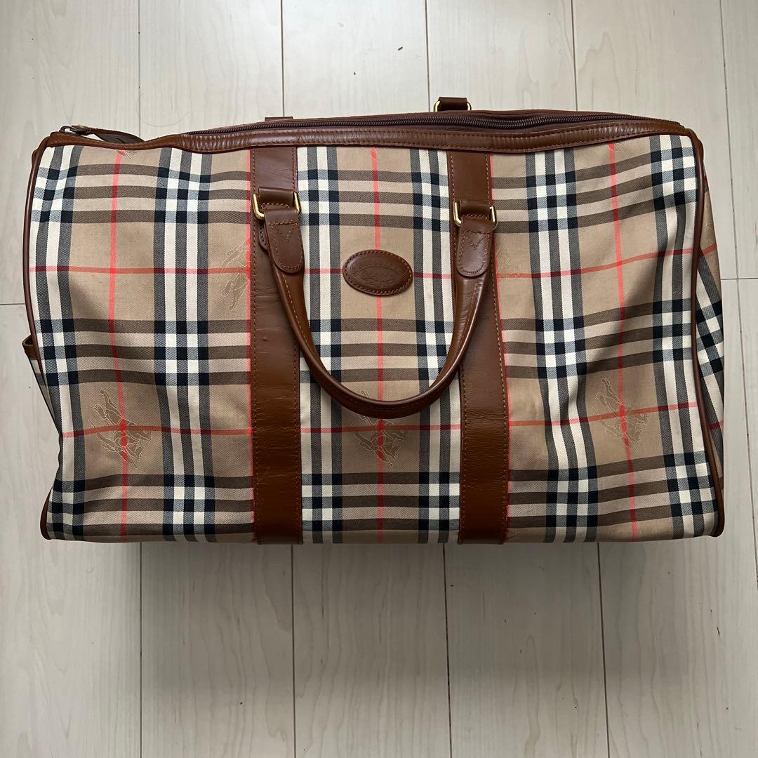 最終価格　Burberry チェック柄 ボストンバッグ 南京錠付き　ビンテージ