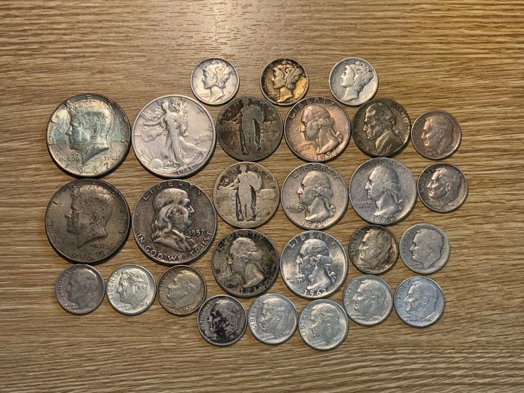 必見 1910年代-1967 アメリカ 銀貨 27枚まとめ ケネディ 未使用品有