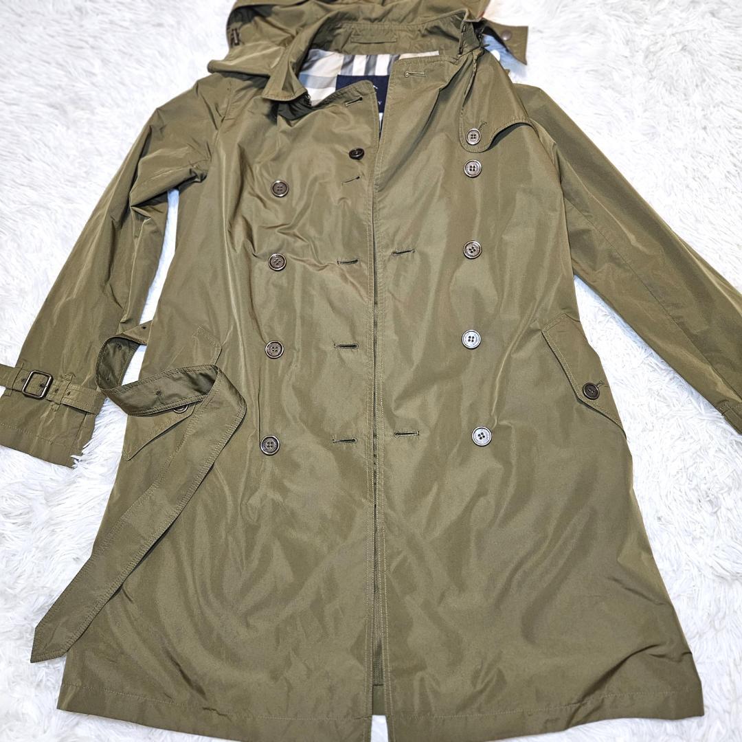バーバリー ロンドン トレンチコート 38 ノバチェック カーキ メッシュ