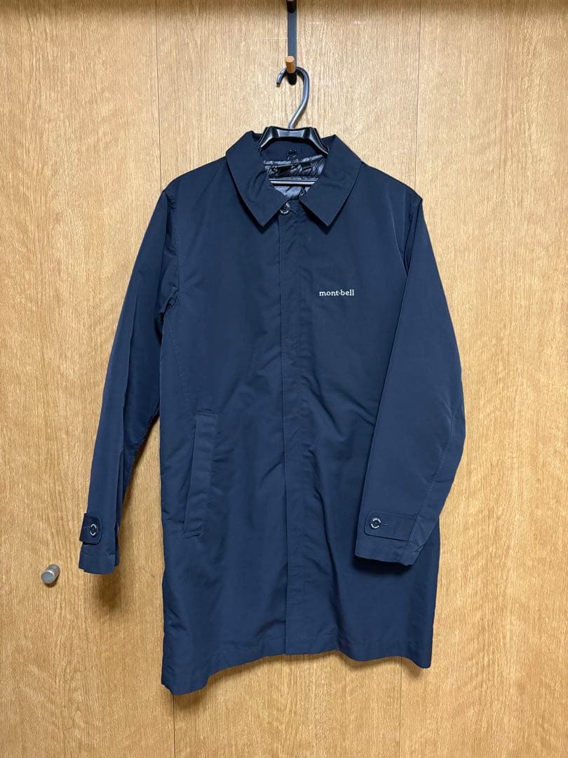 モンベル ダウンライナーコート ロングダウン インナーダウン付き ネイビー S