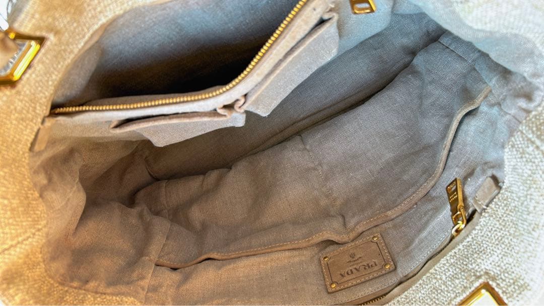 I　PRADA 布ボストンバッグ