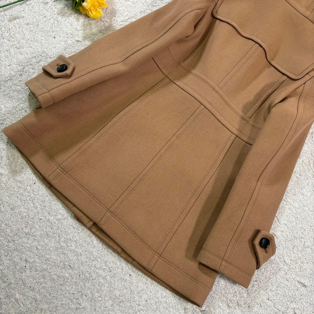 バーバリーロンドンブルーレーベル　ノバチェック　　トグル　ダッフルコート　38