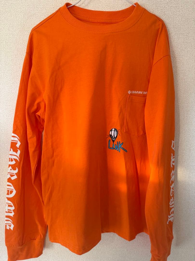 クロムハーツ　オレンジ ロングスリーブ Tシャツ