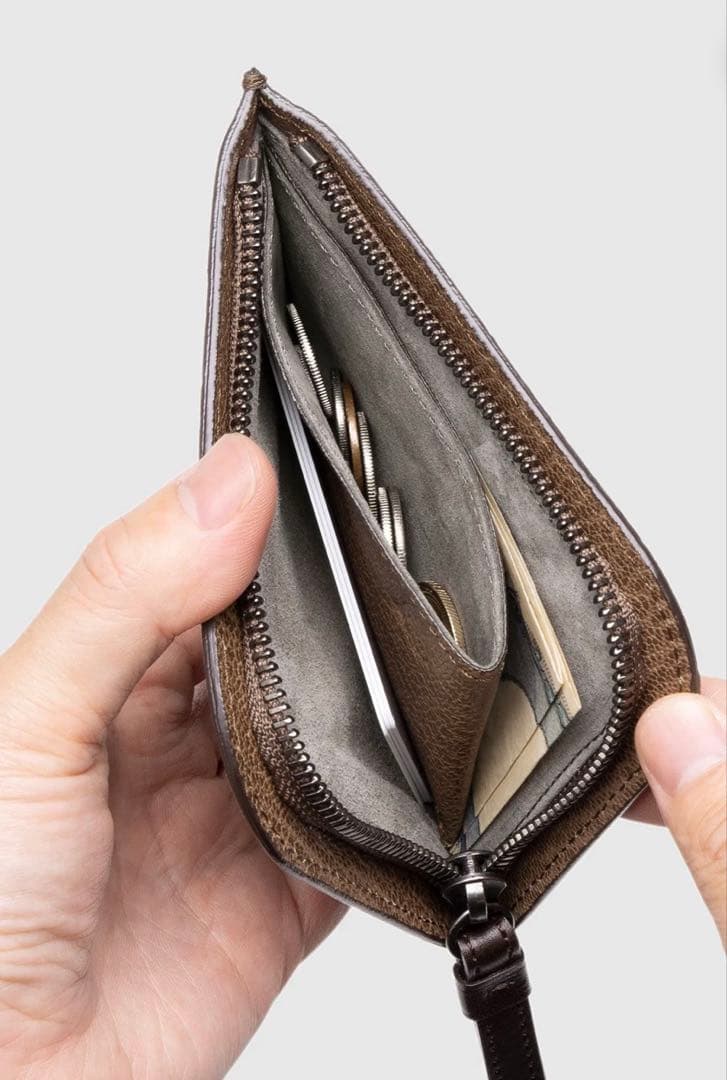 土屋鞄　茶利八方　Lファスナー パース　ケース