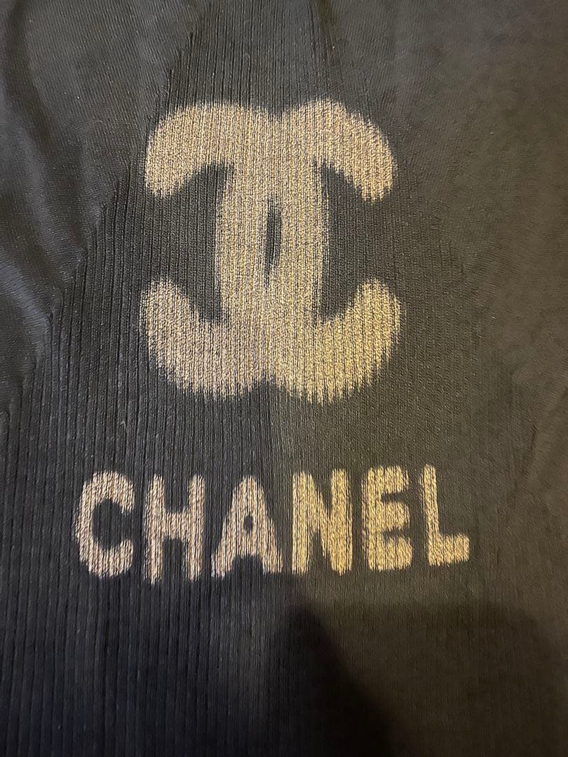 正規品　CHANEL ブラック 半袖 トップス　サマーニット
