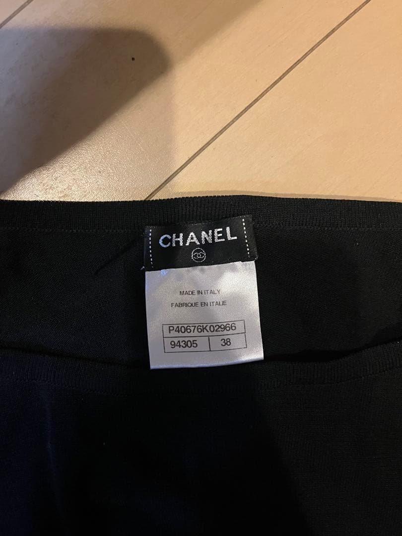 正規品　CHANEL ブラック 半袖 トップス　サマーニット