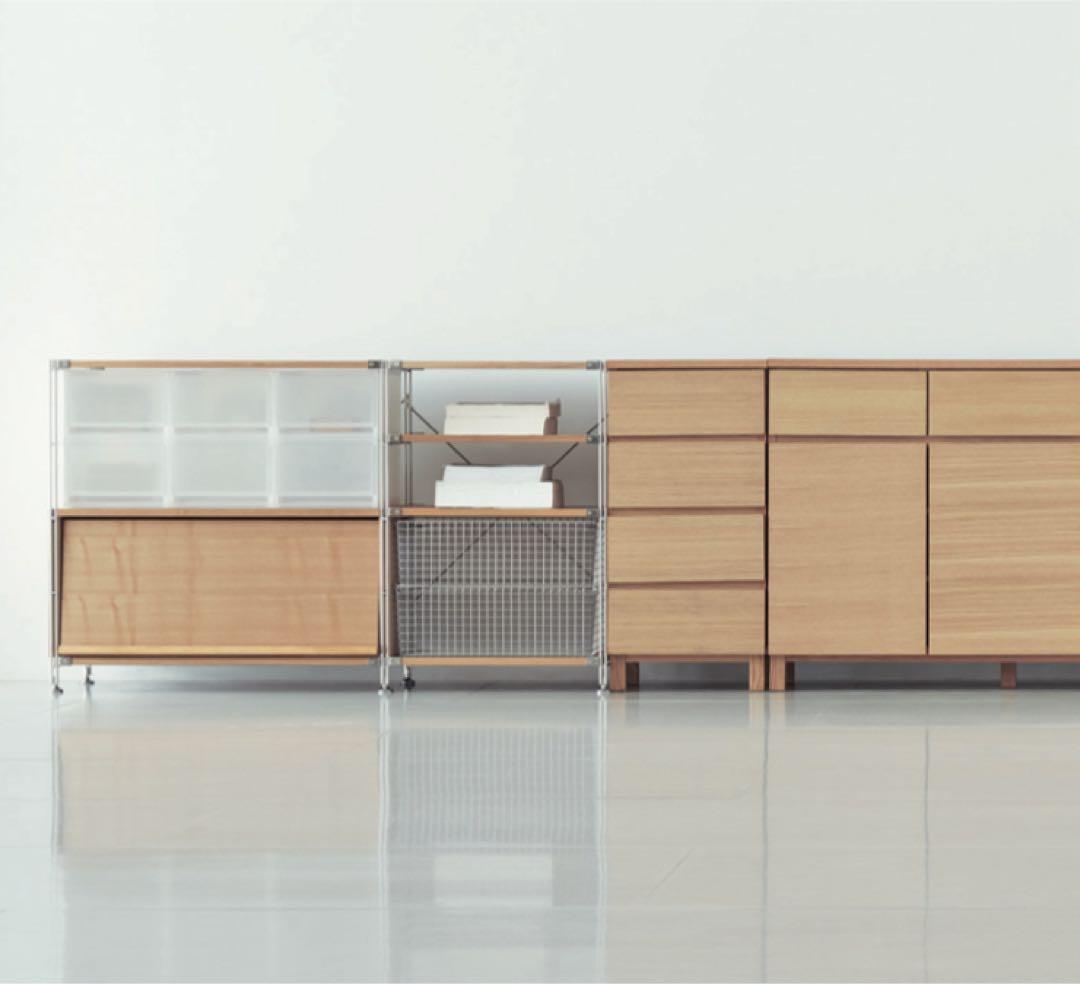 ⭐️美品⭐️フラップ扉⭐️廃盤希少⭐️無印⭐️ステンレスユニットシェルフ⭐️ワイド 小