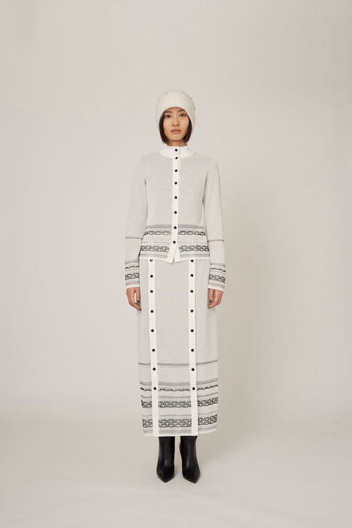 スカート MURRAL Jewel knit skirt (White)