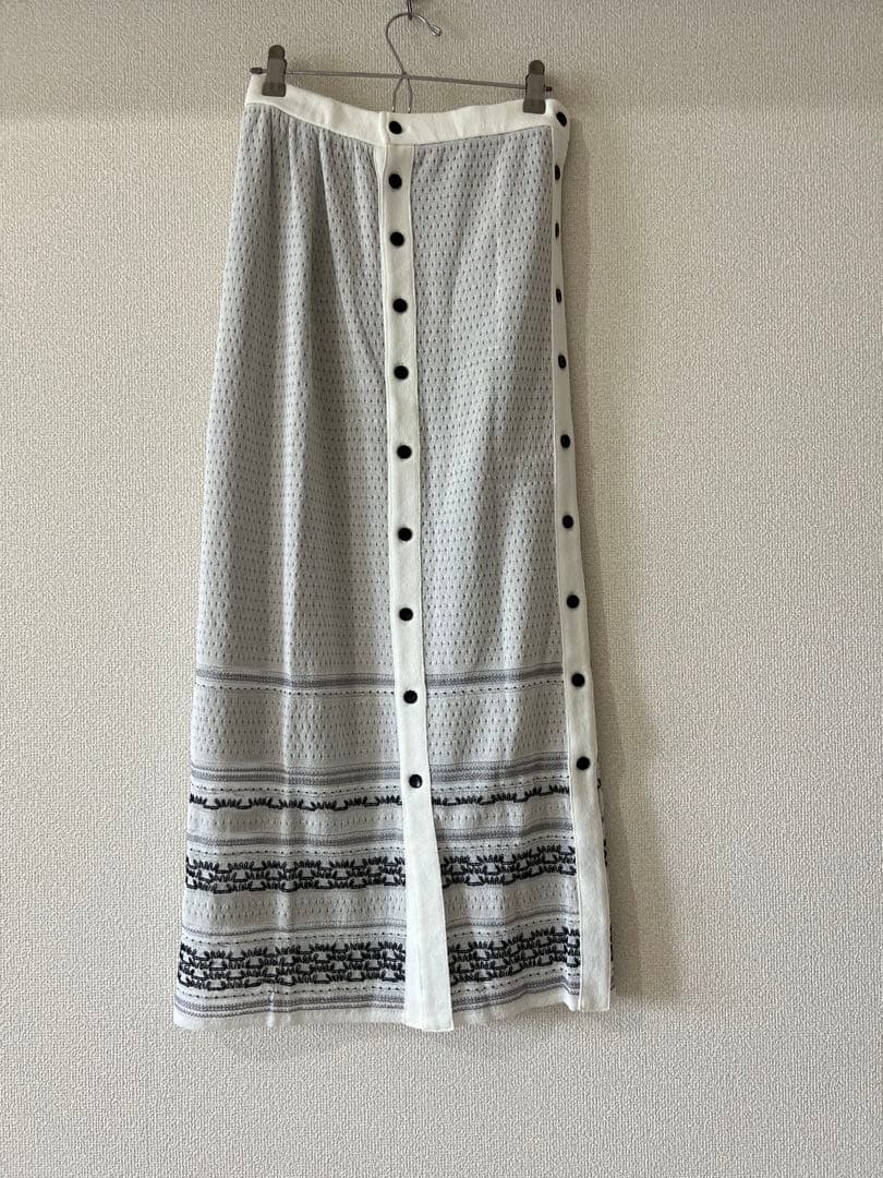 スカート MURRAL Jewel knit skirt (White)