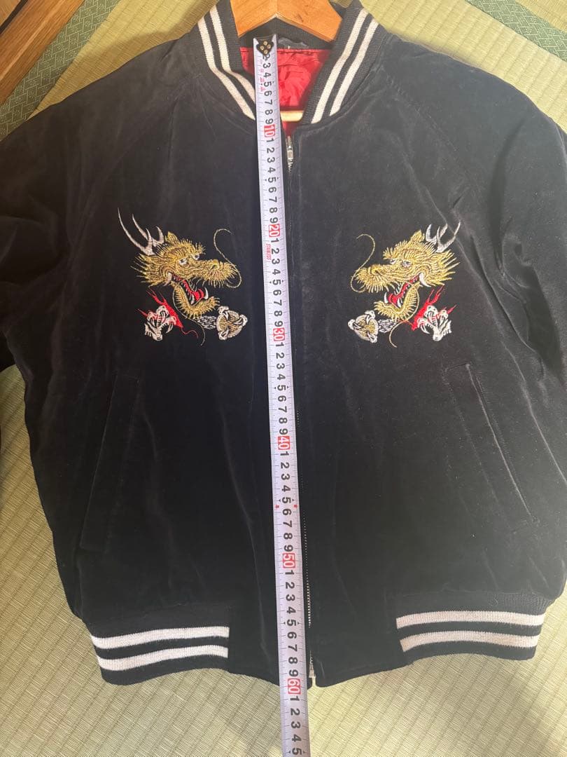 【希少】ヴィンテージ　スカジャン　別珍　ブラック