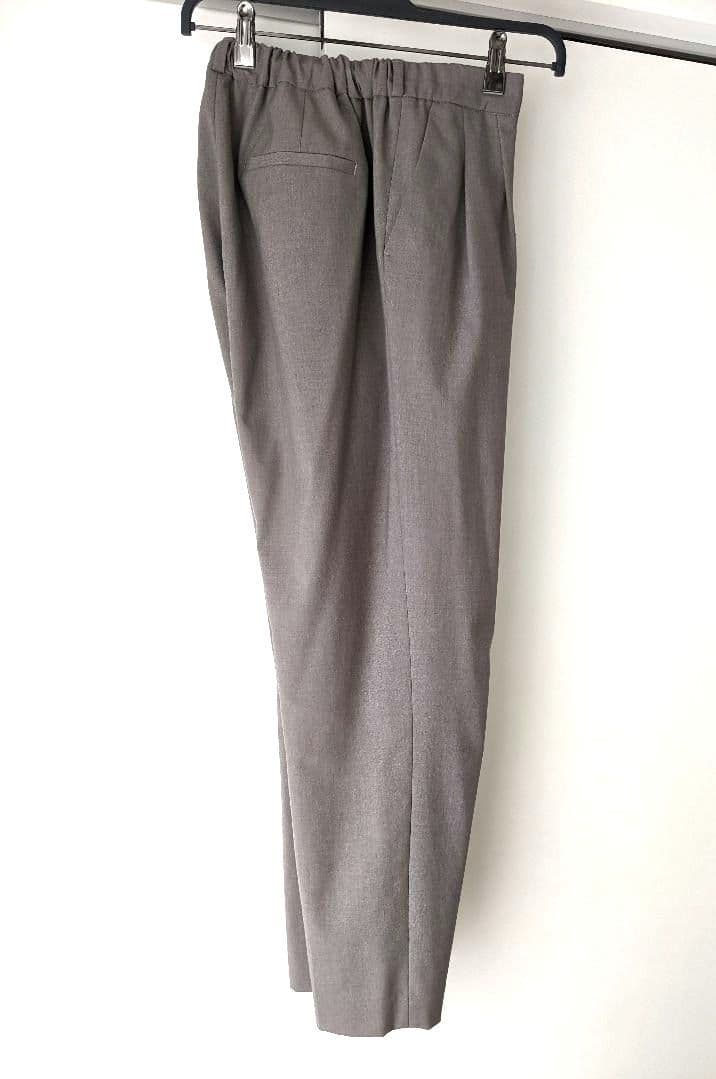 GLOBAL WORKノーカラー　パンツ　スーツ ウエストゴム　ブラウン系　XL