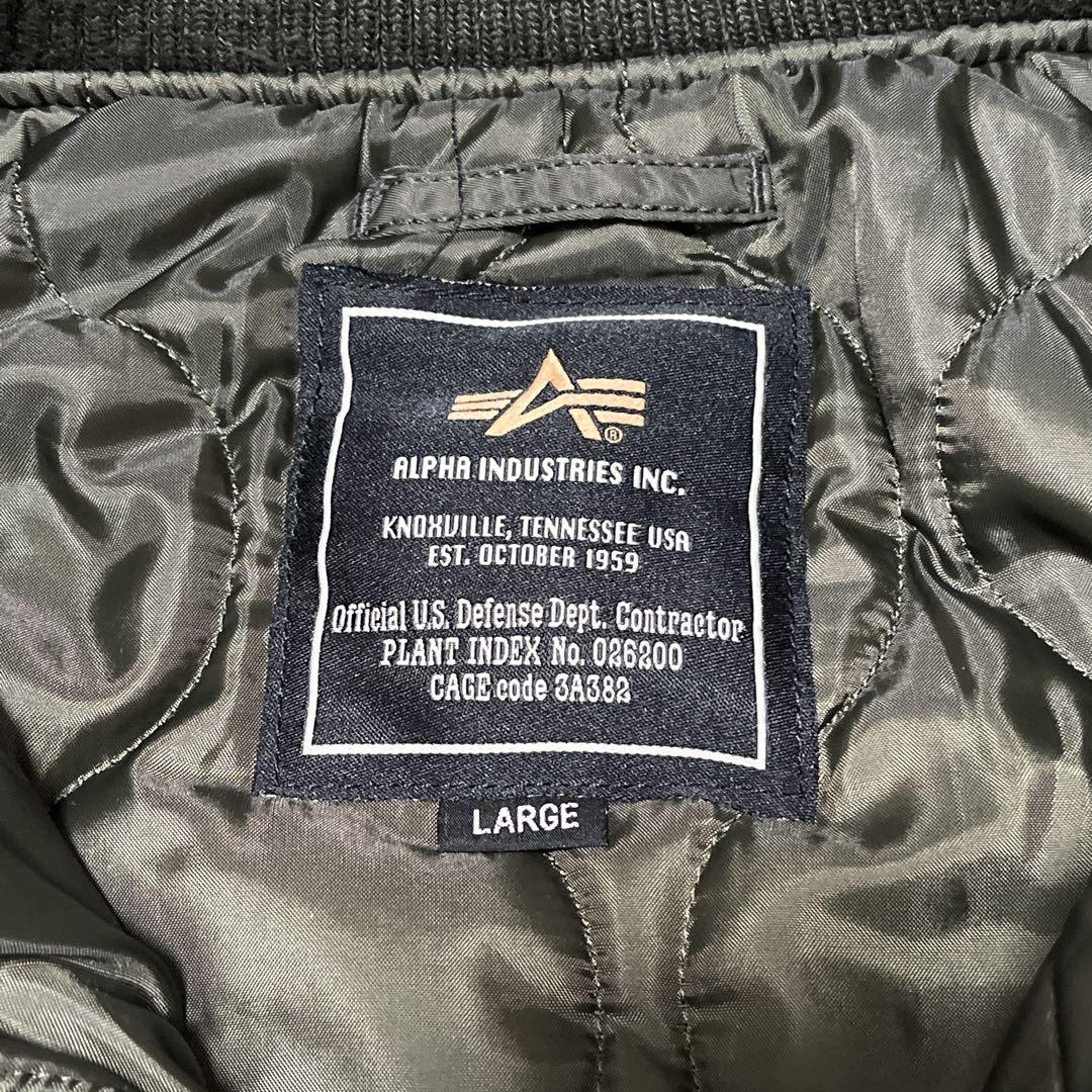 【アルファインダストリーズ】MA-1 フライトジャケット L カーキ ワッペン