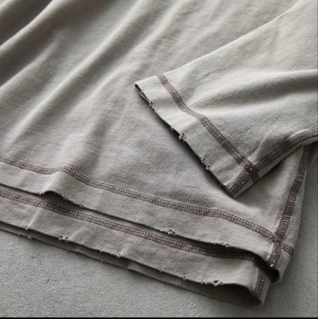 ami paris アミパリス 長袖カットソー ダメージ加工 レイヤード