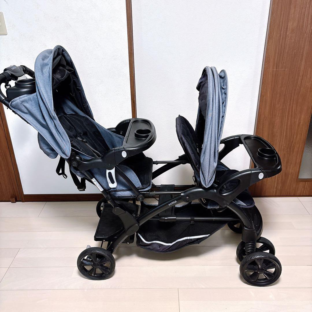 KATOJI カトージ 二人乗り ベビーカー 二人でゴーDX 二人乗り デニム柄
