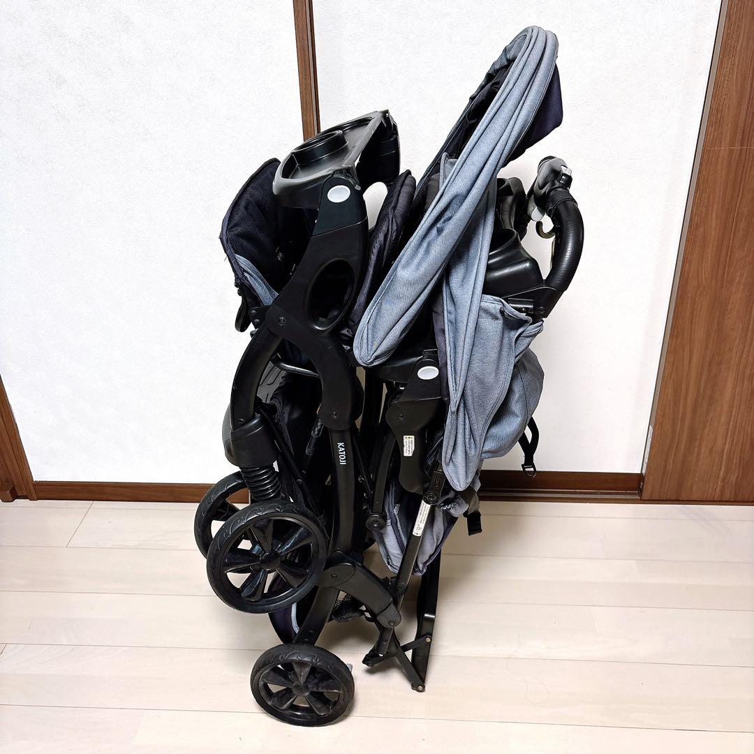 KATOJI カトージ 二人乗り ベビーカー 二人でゴーDX 二人乗り デニム柄