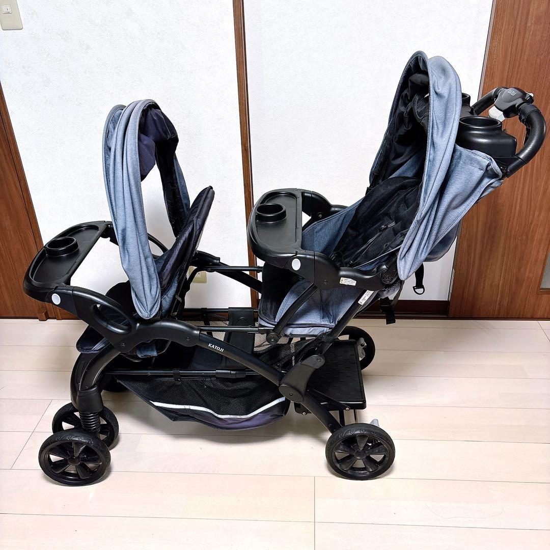 KATOJI カトージ 二人乗り ベビーカー 二人でゴーDX 二人乗り デニム柄