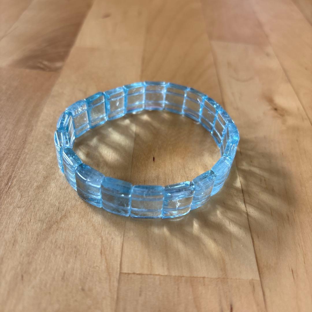 アクアマリン天然石ブレスレット　シルクブレスレットポーチ付き7 ※あきぽん