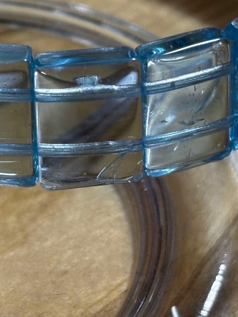 アクアマリン天然石ブレスレット　シルクブレスレットポーチ付き7 ※あきぽん