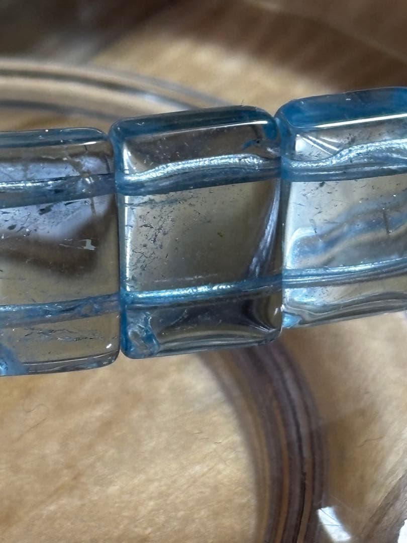 アクアマリン天然石ブレスレット　シルクブレスレットポーチ付き7 ※あきぽん