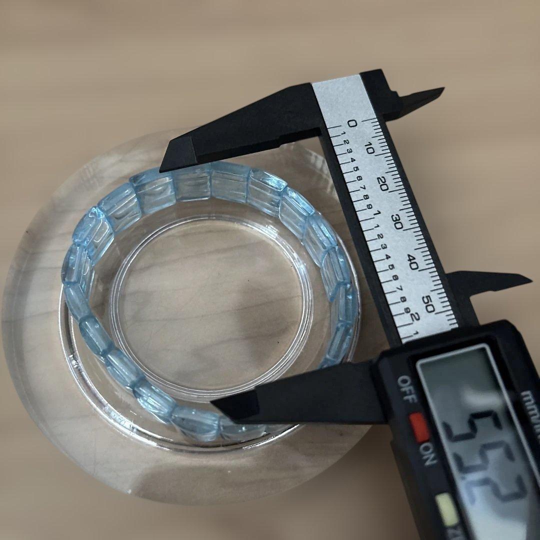 アクアマリン天然石ブレスレット　シルクブレスレットポーチ付き7 ※あきぽん