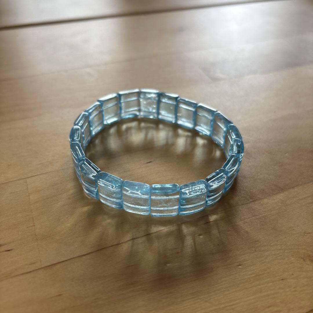 アクアマリン天然石ブレスレット　シルクブレスレットポーチ付き7 ※あきぽん