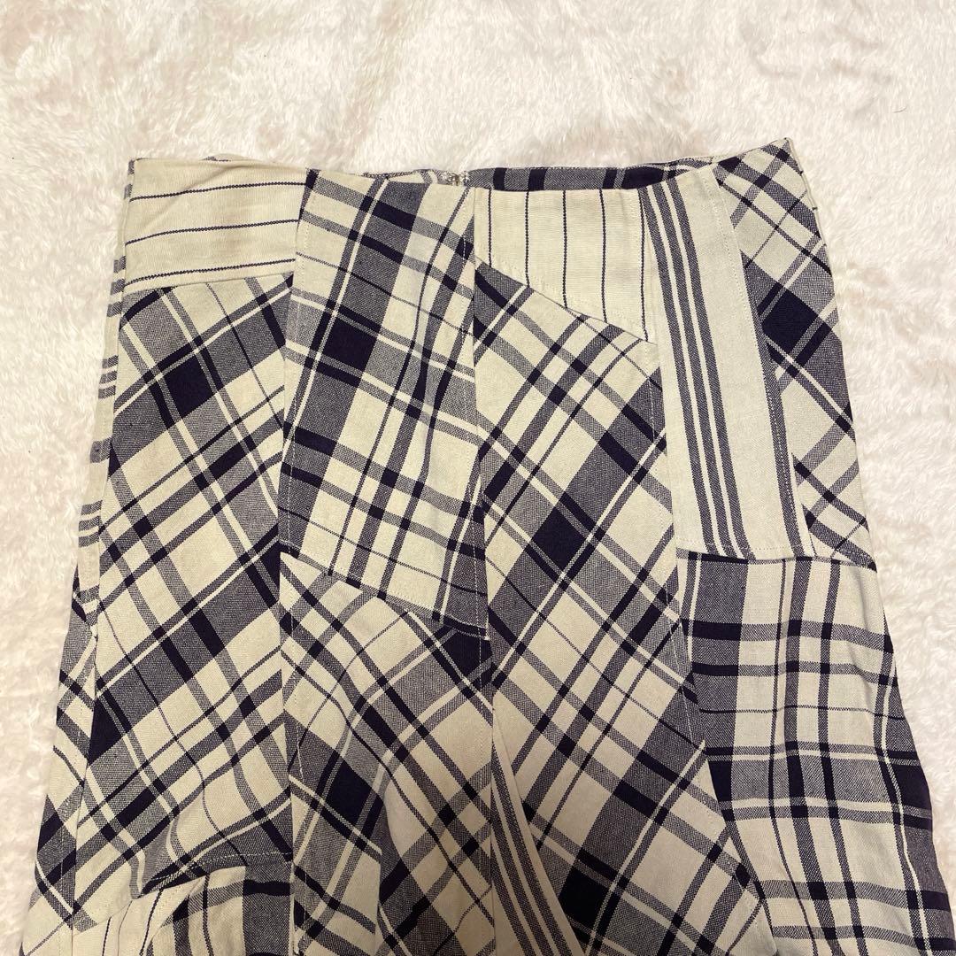 ラルフローレン　リネン　パッチワーク　ロングスカート　マキシ丈　フレア