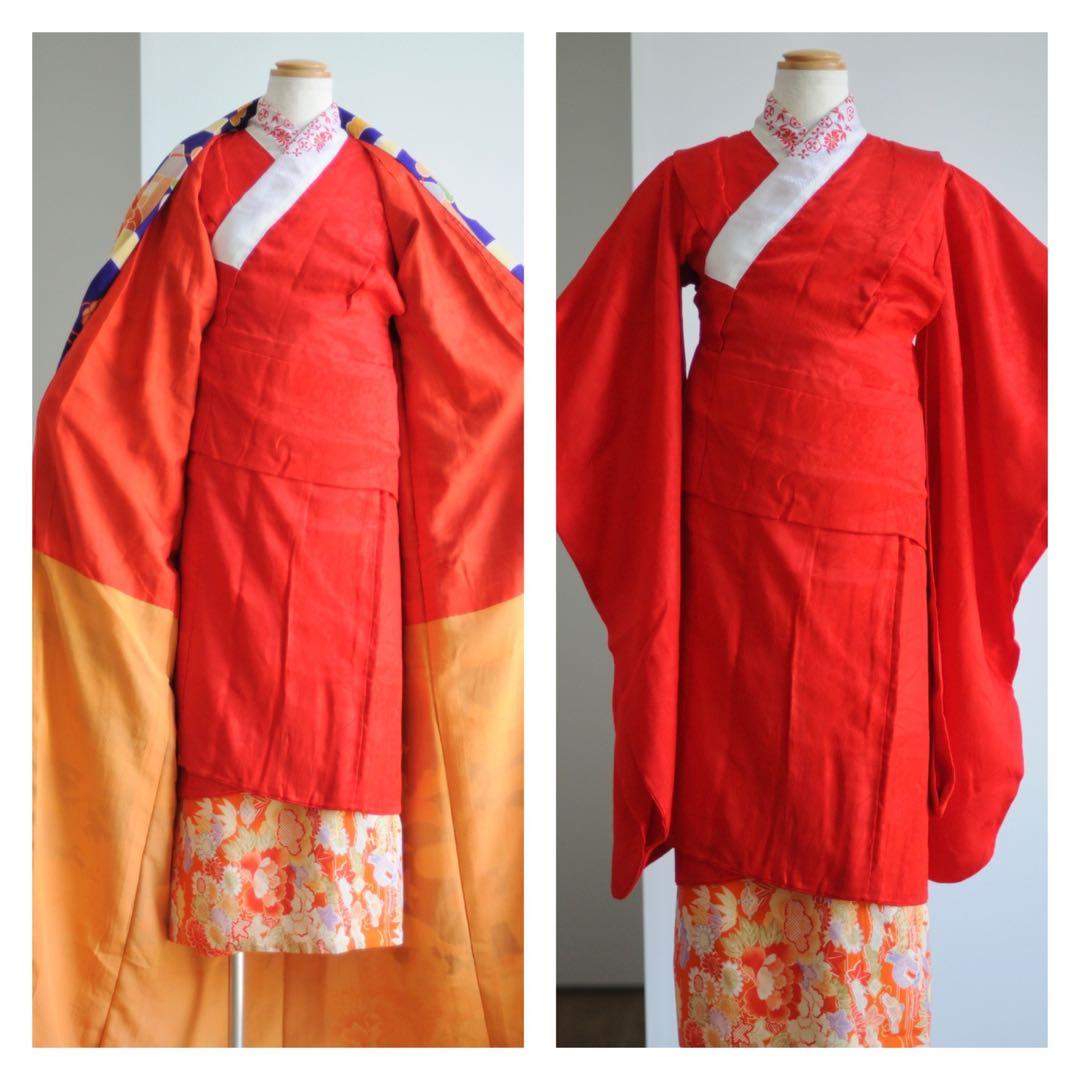 七五三 7歳 正絹 アンティーク 髪飾り 作り帯 紫 七五三セット 女の子