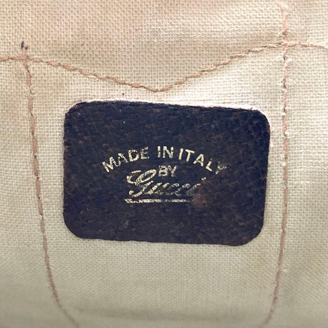 GUCCI シェリーライン ボストンバッグ レザー PVC ハンドバッグ 旅行