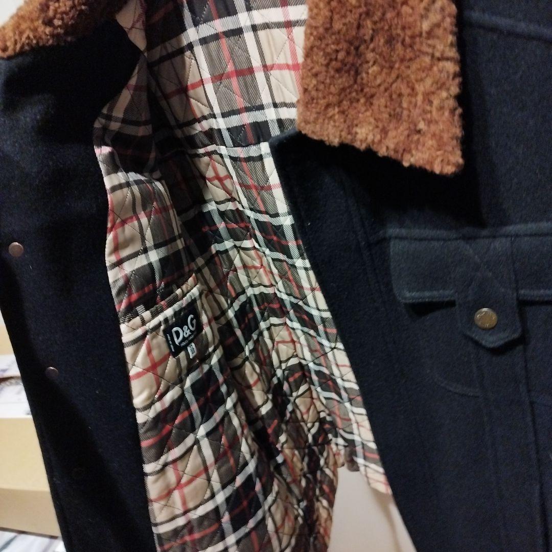 D&G DOLCE&GABBANAファー襟 黒ジャケット ボタン付き