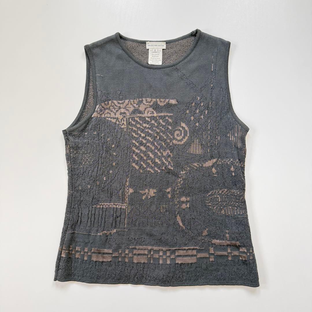 DRIES VAN NOTEN ジャガード 抽象柄 タンクトップ ベルギー製