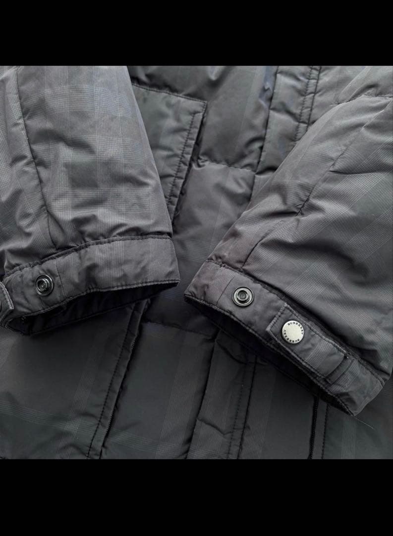 バーバリー 4way ステンカラーコート ダウン ライナー ノバチェック 黒 M