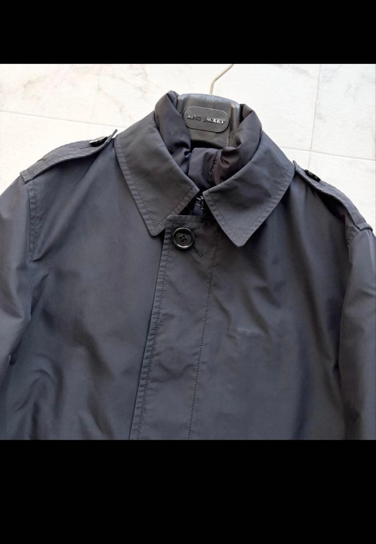 バーバリー 4way ステンカラーコート ダウン ライナー ノバチェック 黒 M