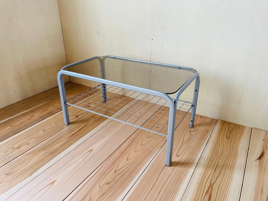 80-90s/ガラステーブル/コーヒーテーブル/ビンテージ/レトロ/ポップ/①