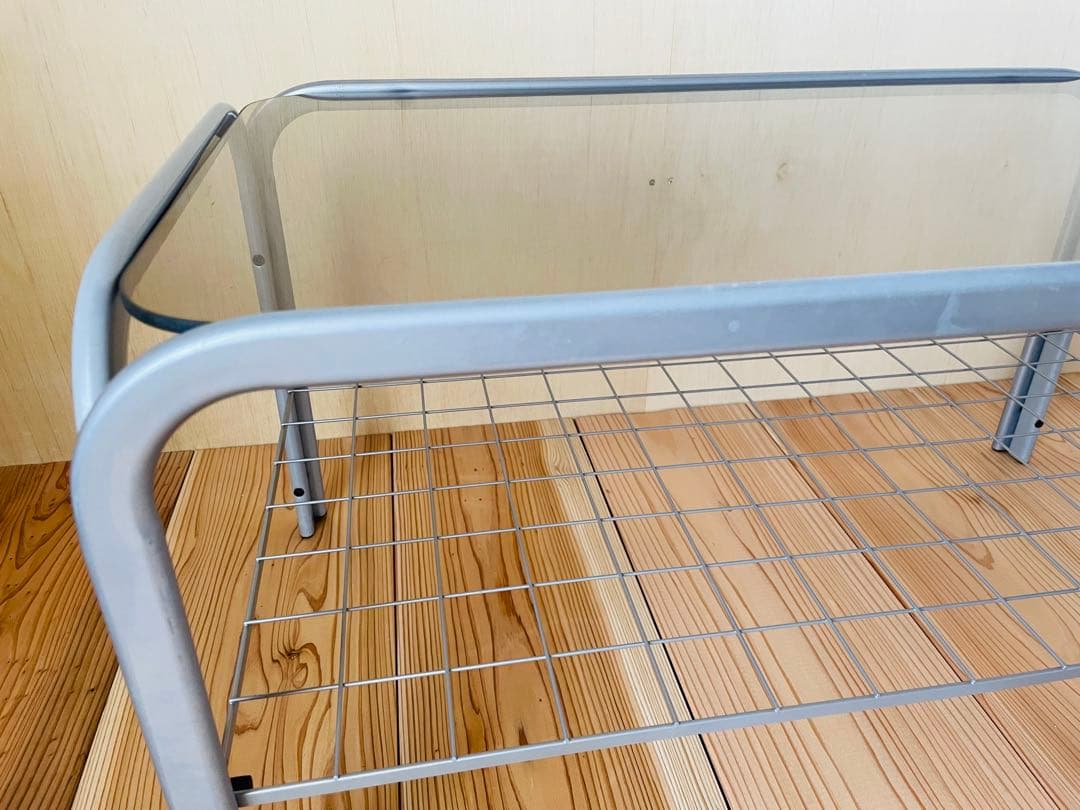 80-90s/ガラステーブル/コーヒーテーブル/ビンテージ/レトロ/ポップ/①