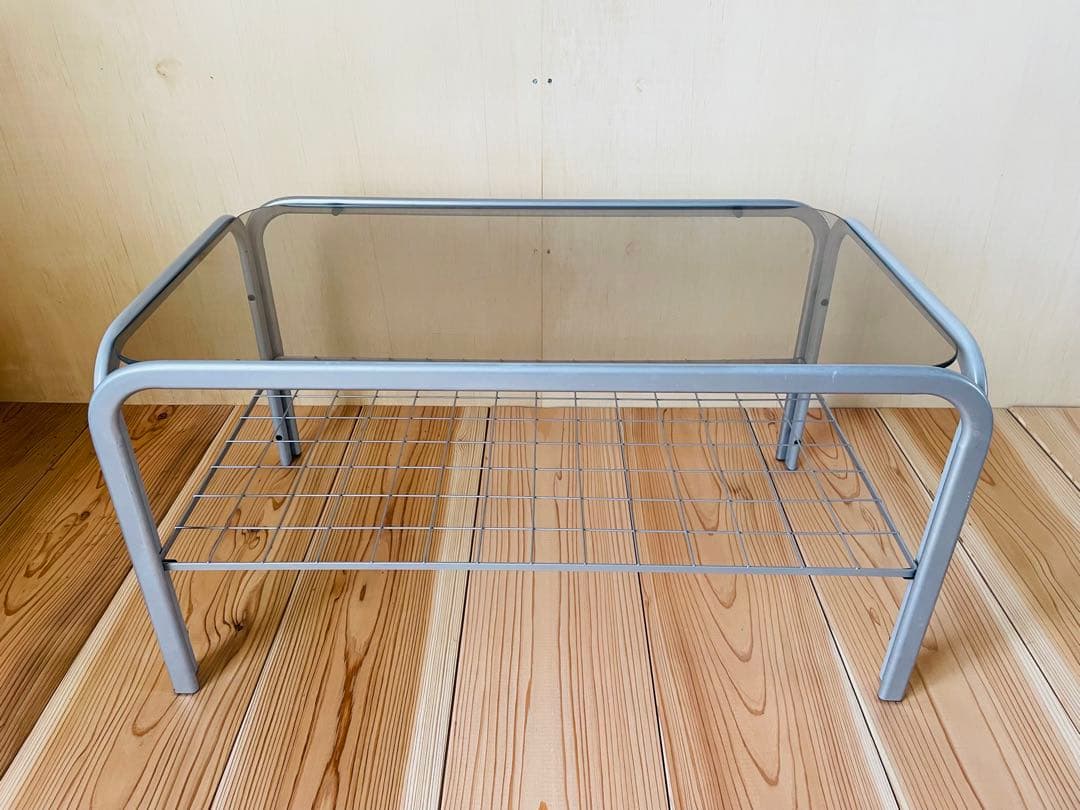 80-90s/ガラステーブル/コーヒーテーブル/ビンテージ/レトロ/ポップ/①