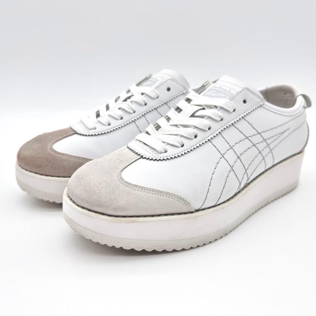 オニツカタイガー メキシコ 66 チャンク ホワイト レザー スエード 厚底