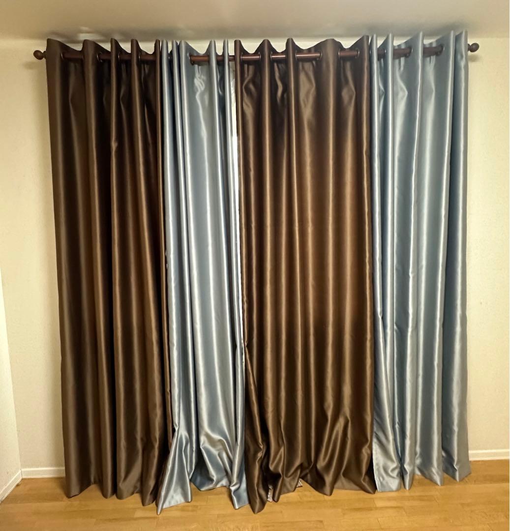 完全遮光・ブラックアウトカーテン 4枚セット