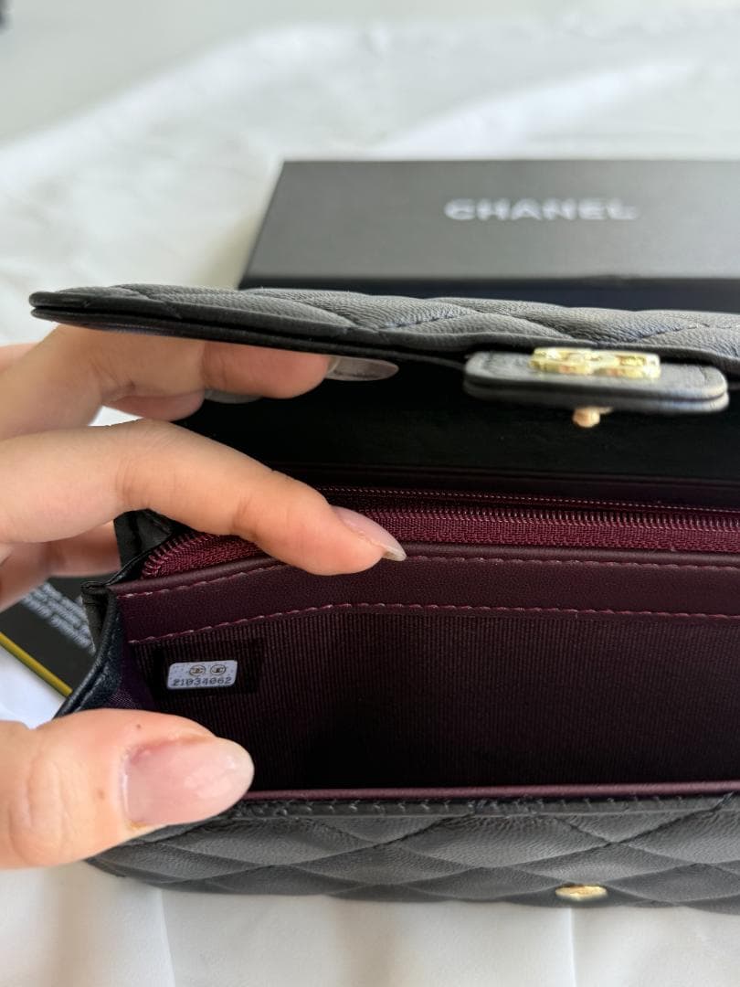 CHANEL ブラック レザー 長財布