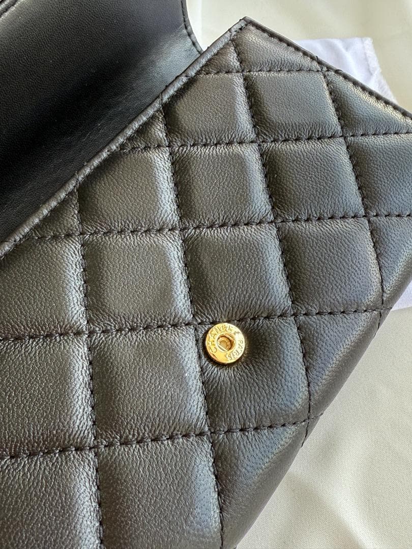 CHANEL ブラック レザー 長財布