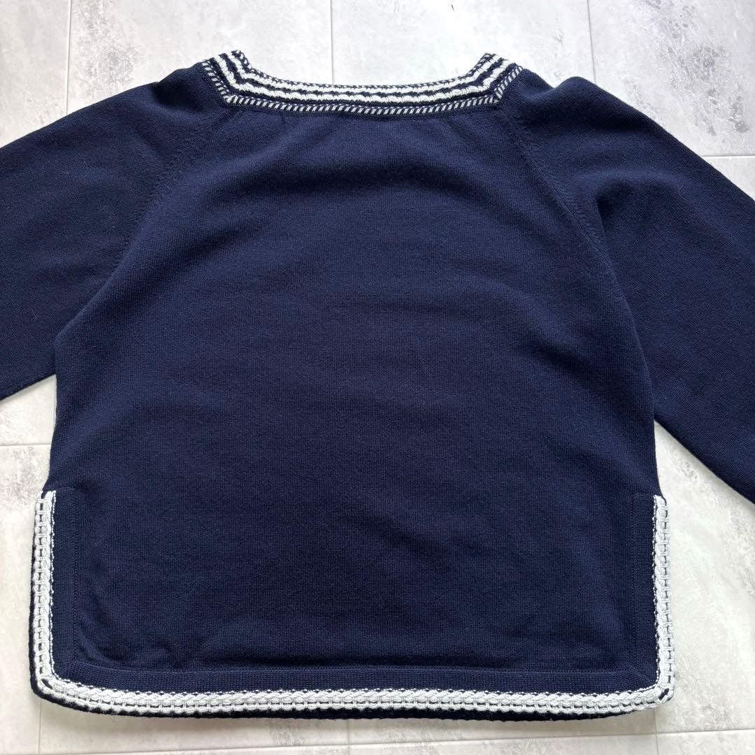 【超希少】シャネル カシミヤ100% スクエアネックニット 英国製 ココマーク