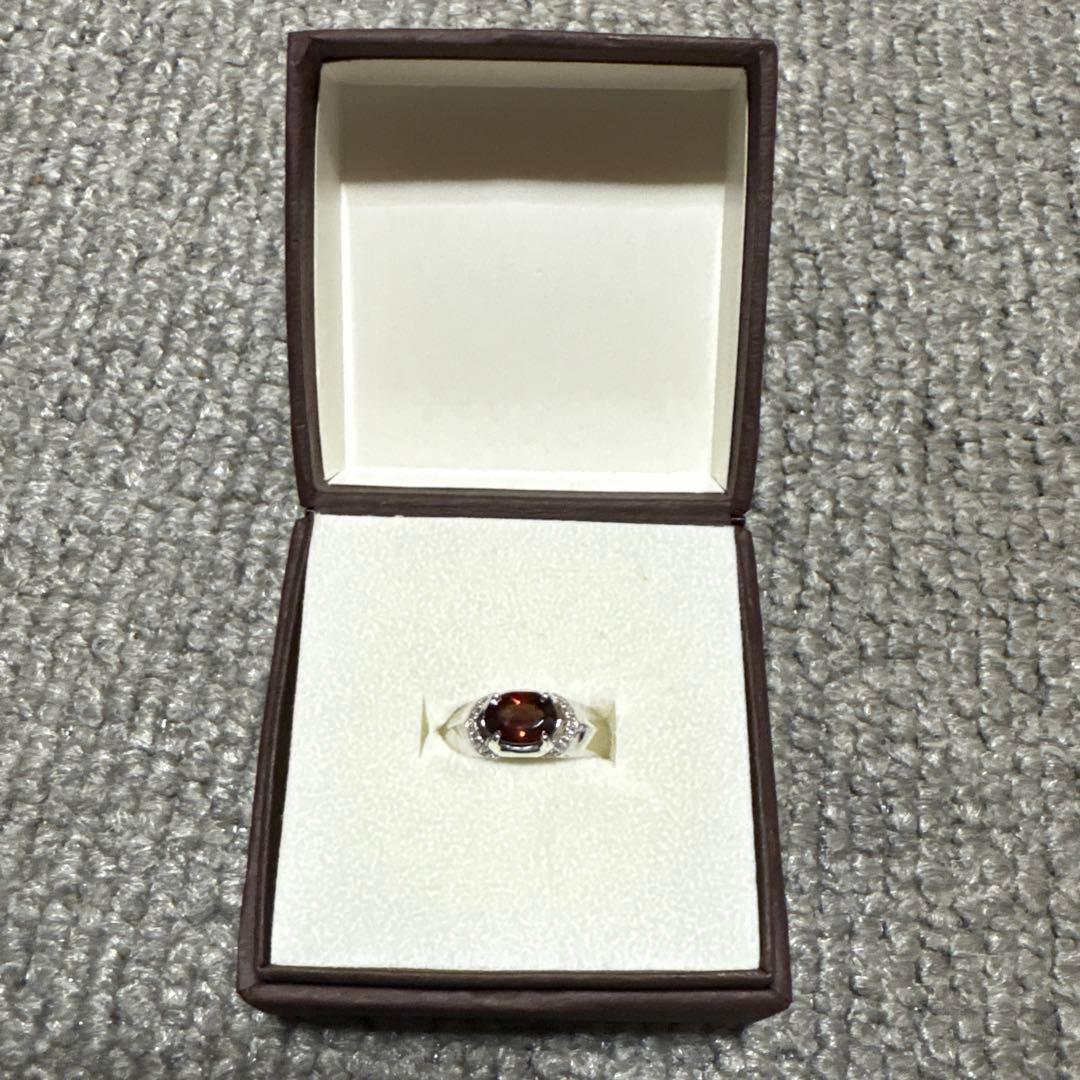 Milluflora シルバー 赤石 リング