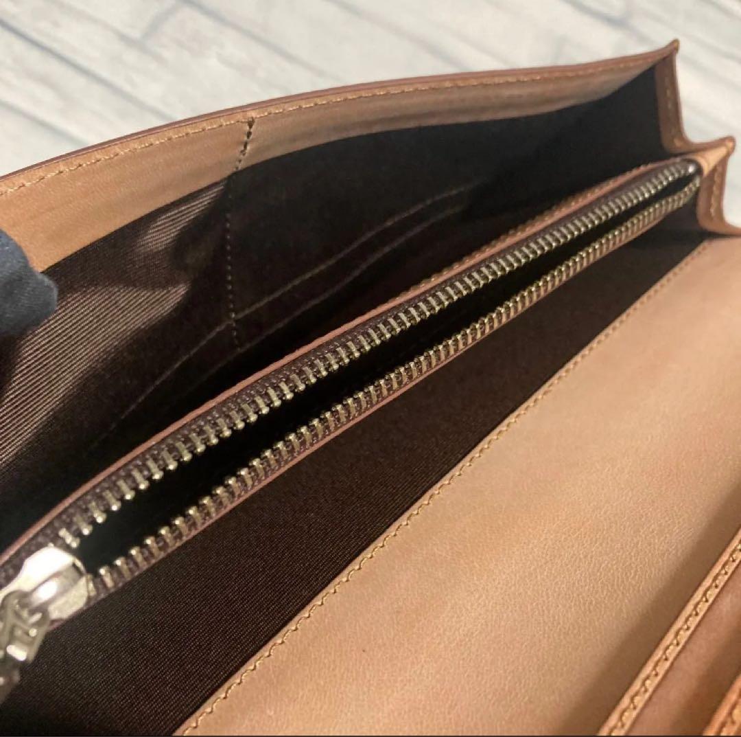 未使用品 コードバン 長財布 小銭入れ有り 馬革 日本製 ブラウン 濃茶