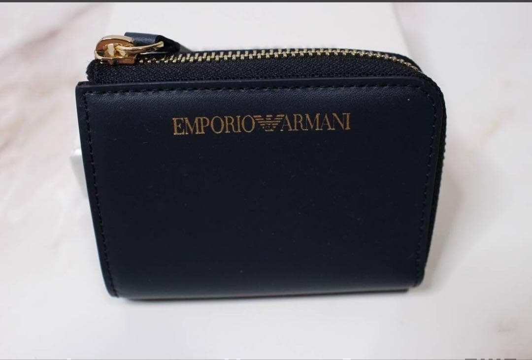 EMPORIO ARMANI ネイビー レザー ケース