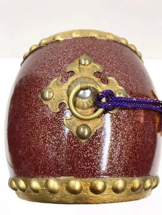 太鼓◇金箔押し・本皮◇昭和レトロ◇五月人形道具-2