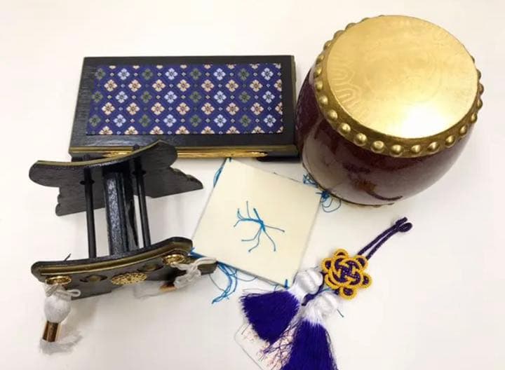 太鼓◇金箔押し・本皮◇昭和レトロ◇五月人形道具-2