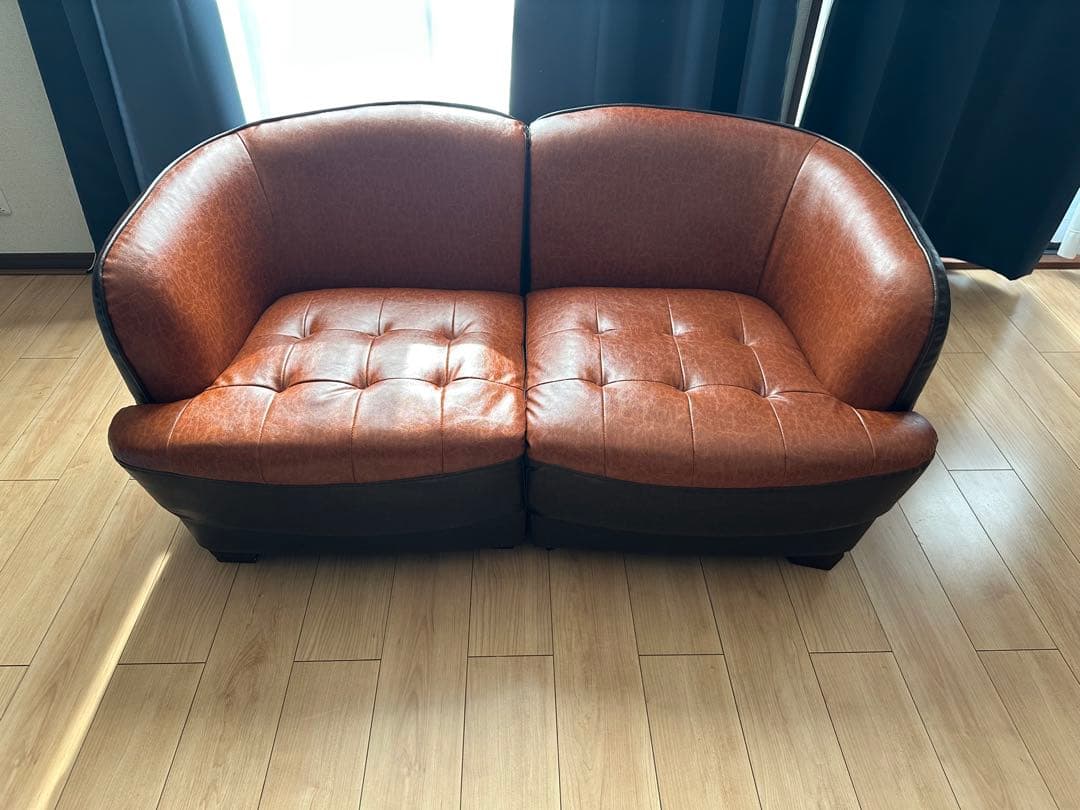 2人掛けソファ(ブラウン)