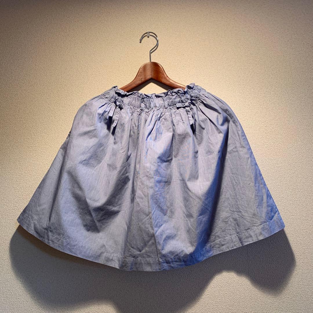 ③スカート140水色・ノースリーブ　ライトグレー150 ・Tシャツネイビー150