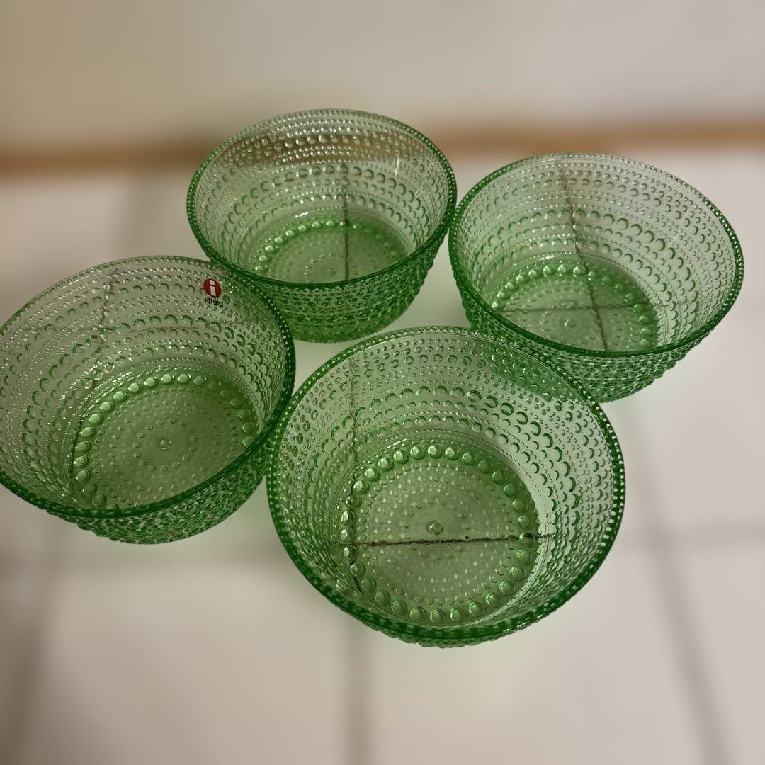 イッタラ　 カステヘルミ　グリーン　デザートボウル 4個セット　皿