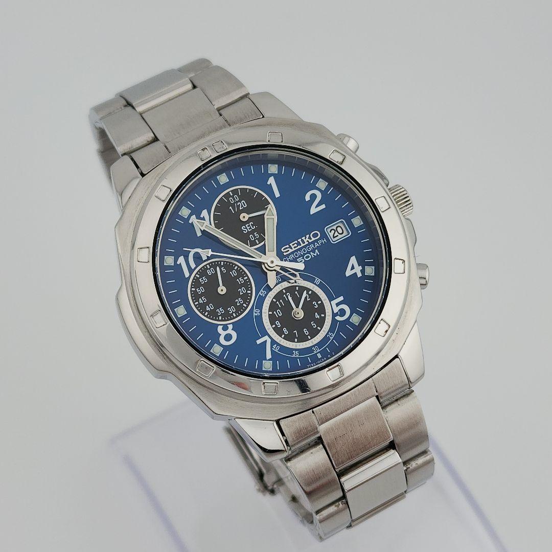 【レア】美品 セイコー 7T92-0CA0 水色 動作良好 腕時計 y2k